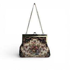 Vintage Floral Tapestry Mini Handbag with Chain Strap